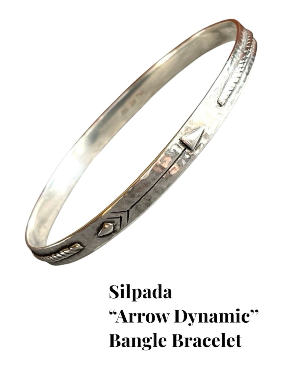 Silpada Arrow Dynamic Sterling Silver Bangle Bracelet | Retired Design